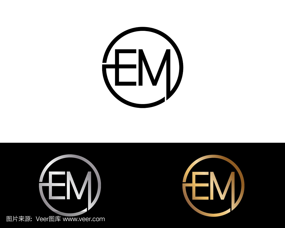 EM圆形字母标志设计